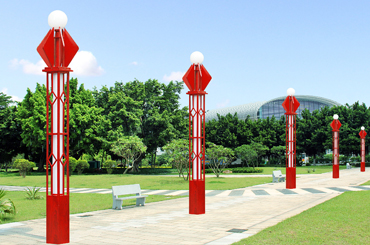 簡(jiǎn)易方柱中國(guó)紅景觀燈柱