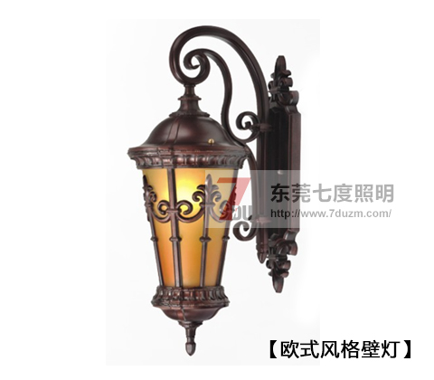 七度照明歐式仿古壁燈實拍效果圖片