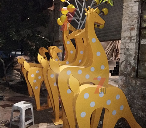 公園\廣場梅花鹿造型景觀燈生產實拍1