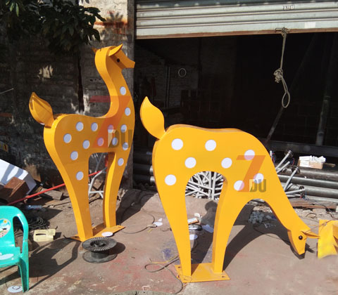 公園\廣場梅花鹿造型景觀燈生產實拍2